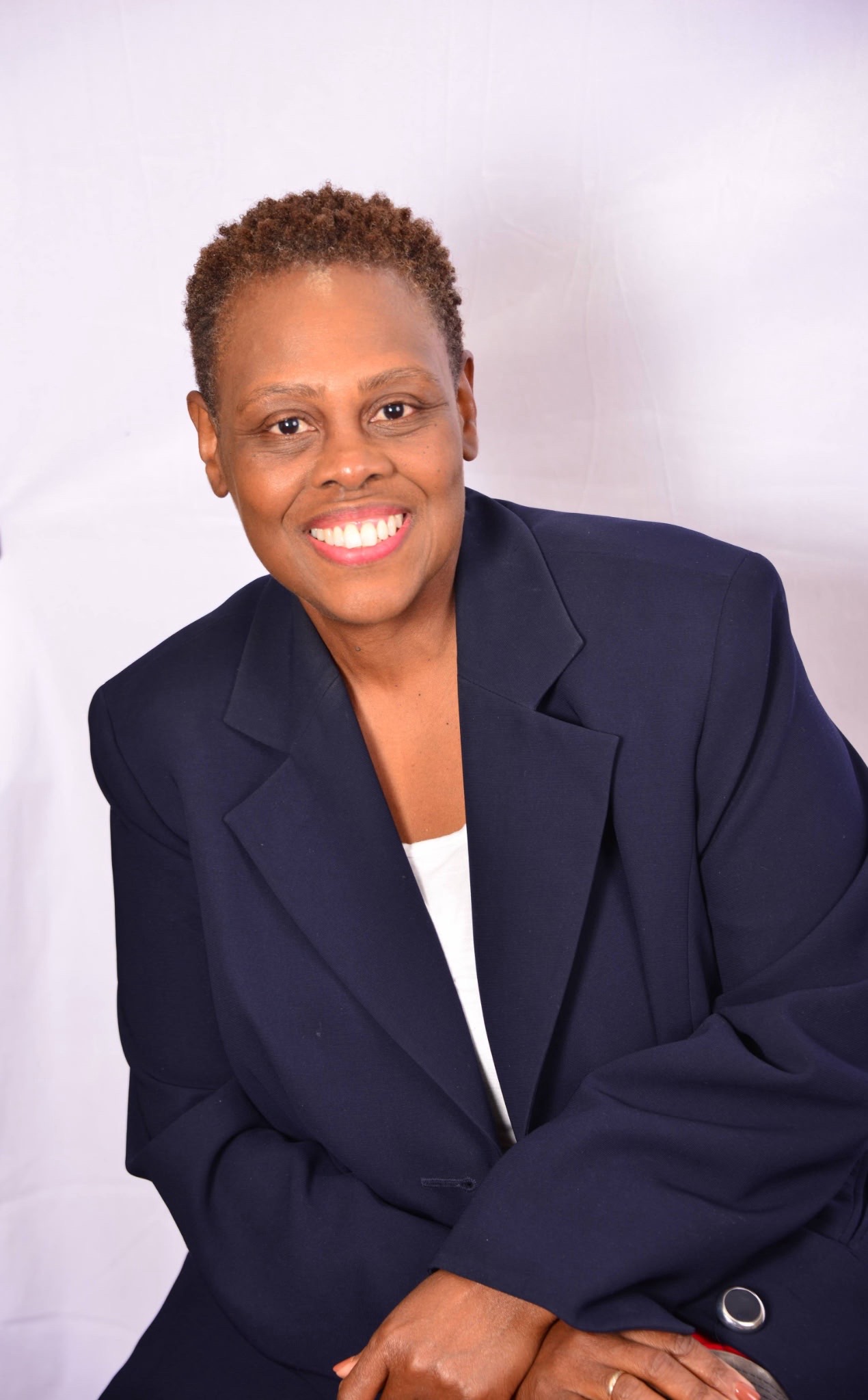 Dr. Gayl in navy blazer